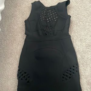 Black cut out bandage dress